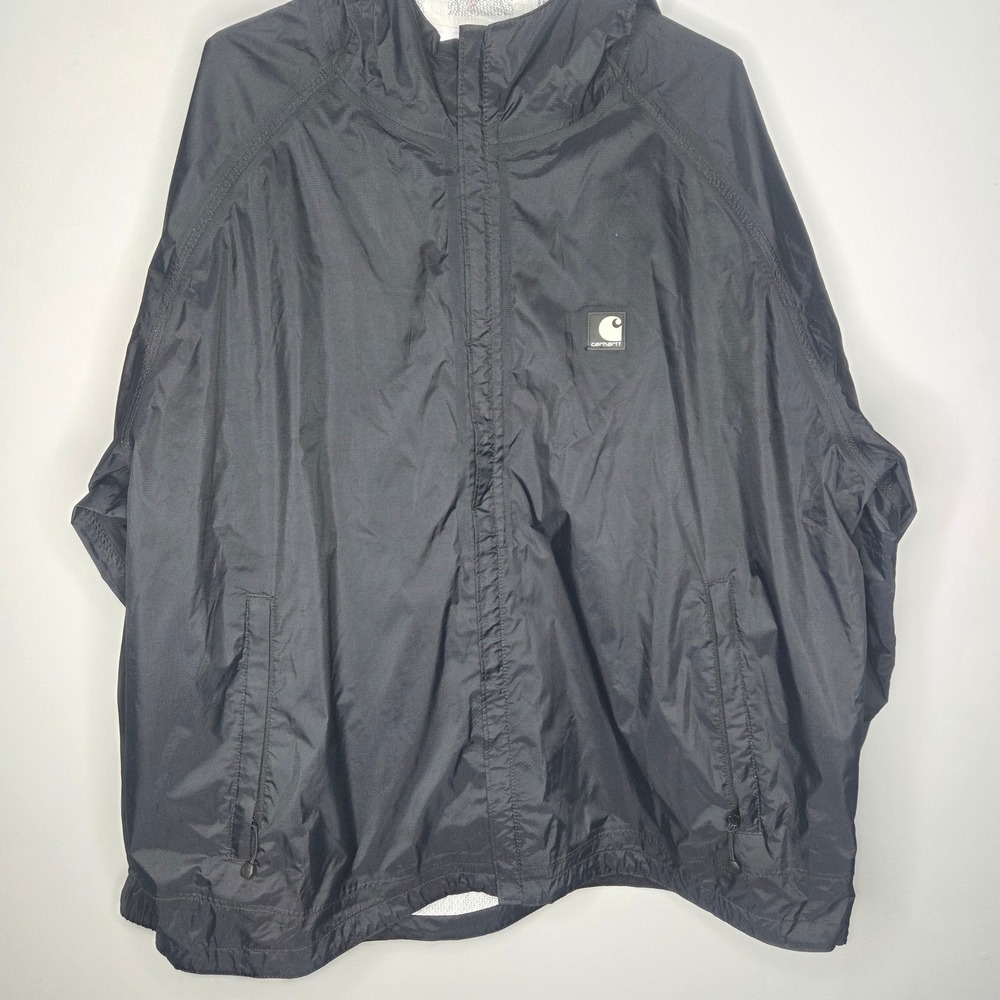 Carhartt Waterproof Breathable Acadia Rain Jacket 2XL J219 BLK Hooded Full Zip